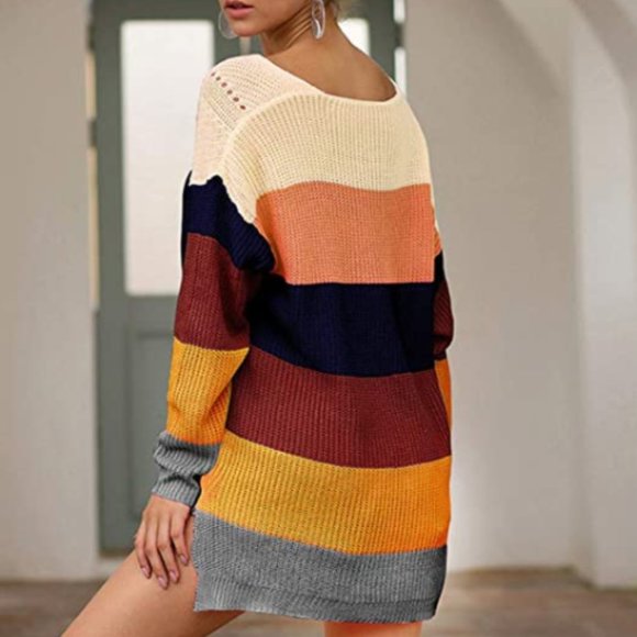 NWT Colorblock Oversized Thick Cable Knit Sweater - Picture 3 of 6